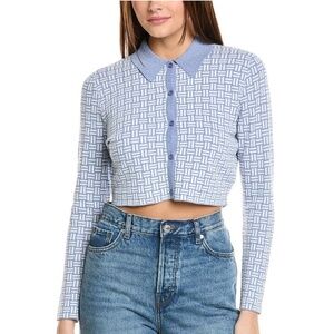525 America Jacquard Crop Cardigan (Size Small)